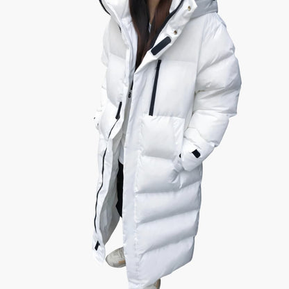 Giacca invernale lunga da donna | Con cappuccio