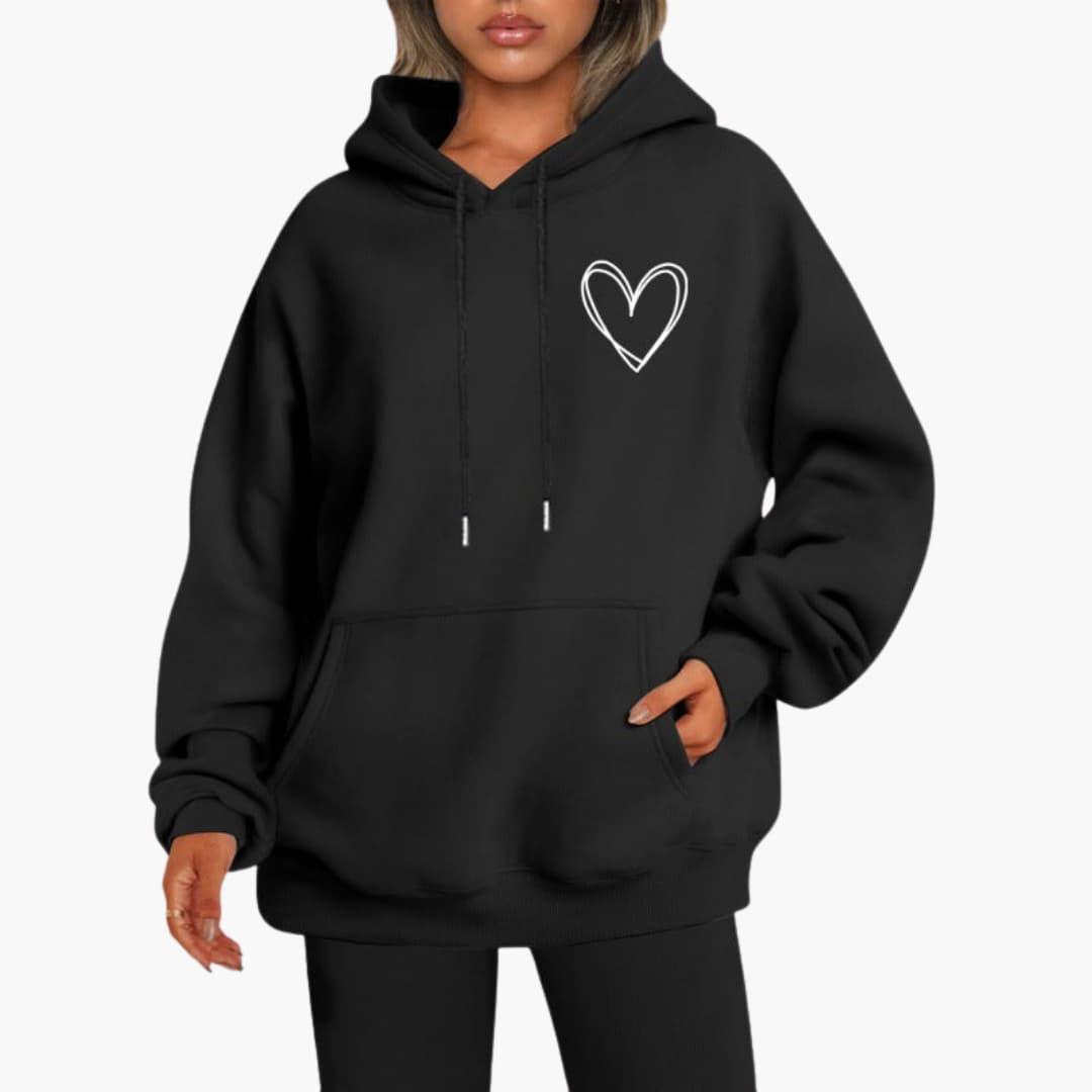 Sweat à capuche femme | Imprimé cœur