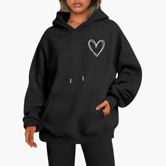 Sweat à capuche femme | Imprimé cœur