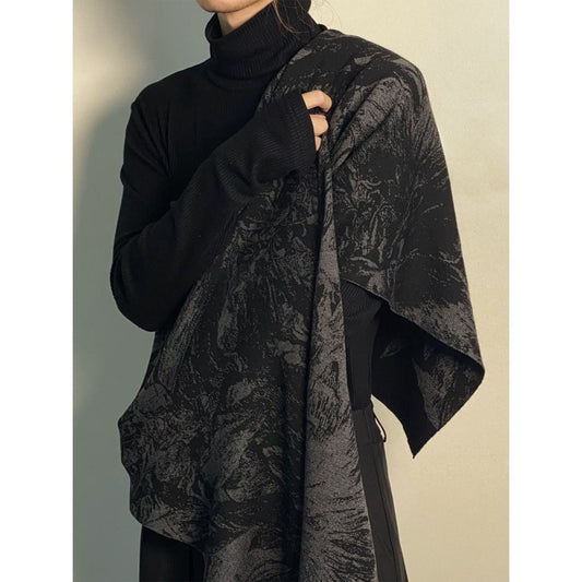Bufanda negra con estampado floral para mujer – Raimonda