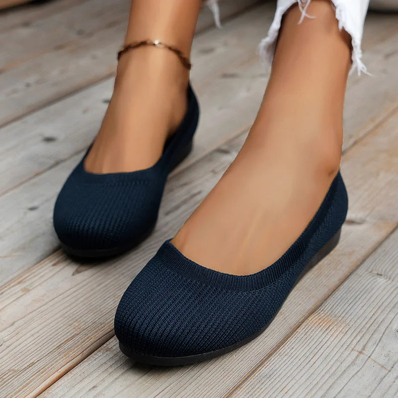 Chaussures plates femme bouts ronds | Enfiler