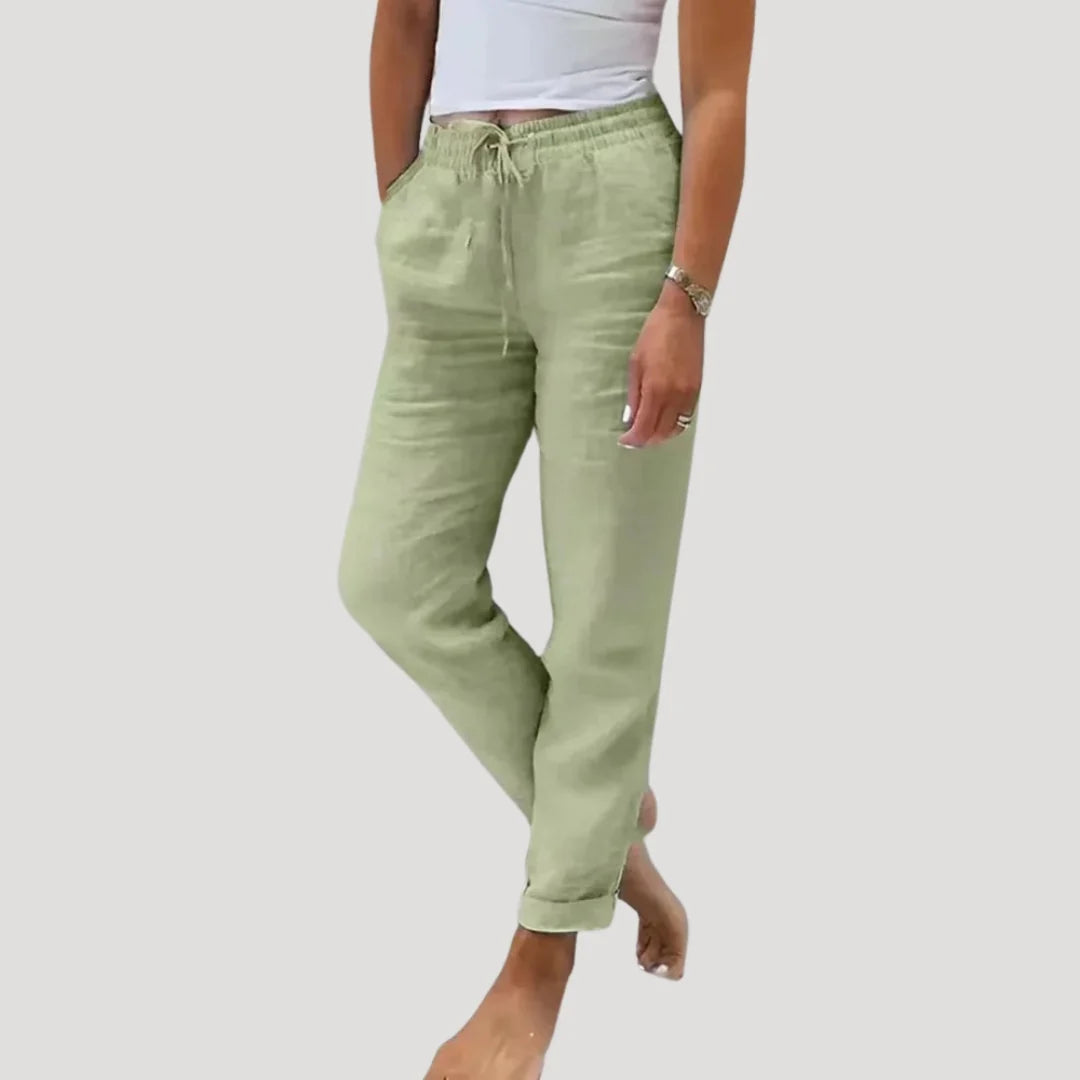 Pantalon d'été avec poches femme | Coupe droite
