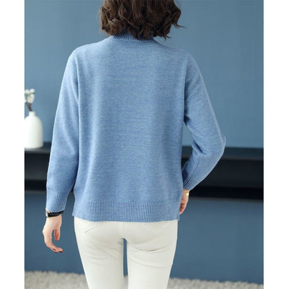 Maglione lavorato a maglia con bottoni laterali da donna – Romana
