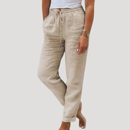 Pantalon d'été avec poches femme | Coupe droite