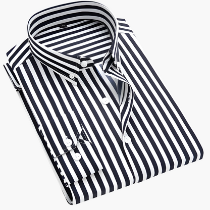 Chemise classique rayée pour homme | Manches longues