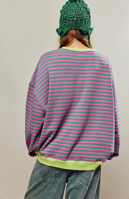 Damen Gestreiftes Pullover | Oversize