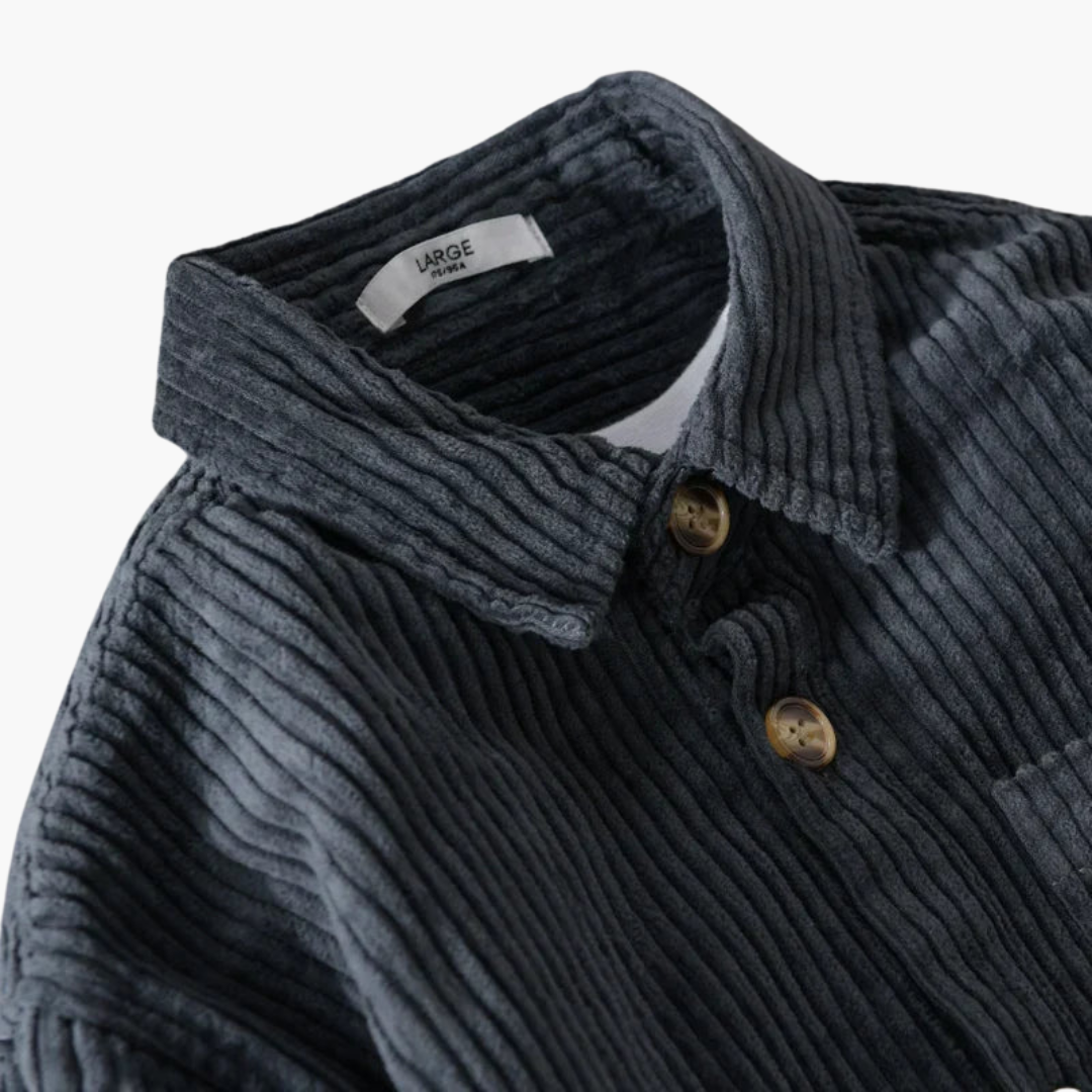 Chemise oversize en velours côtelé homme | Manches longues