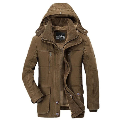 Herren Lang Winterjacke | Mit Kapuze