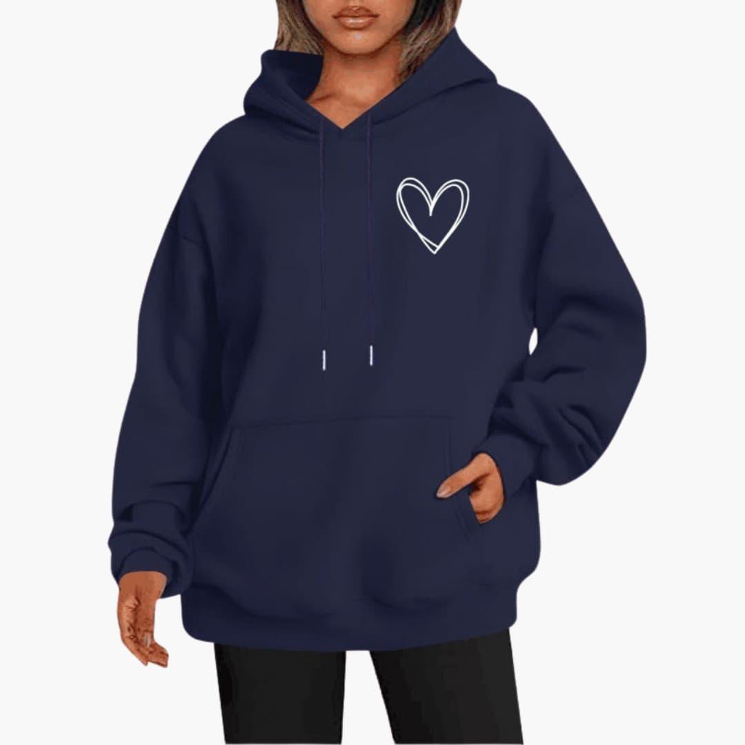 Sweat à capuche femme | Imprimé cœur