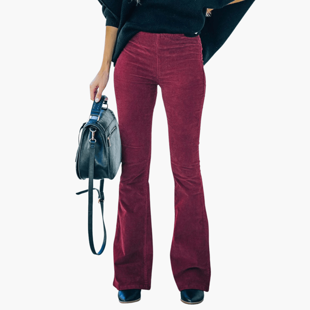 Pantalon en velours côtelé élégant pour femme | Long