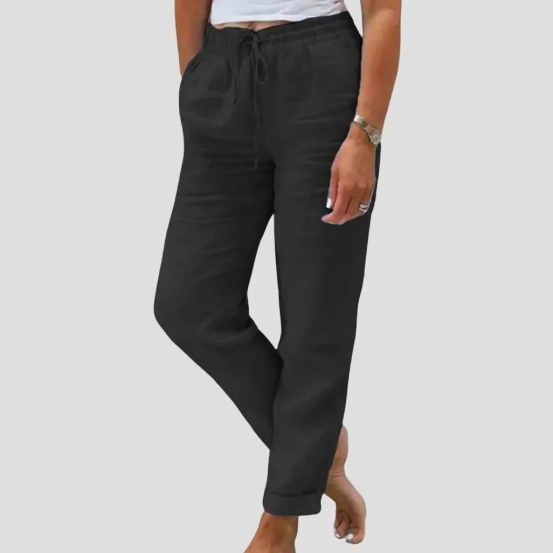 Pantalon d'été avec poches femme | Coupe droite