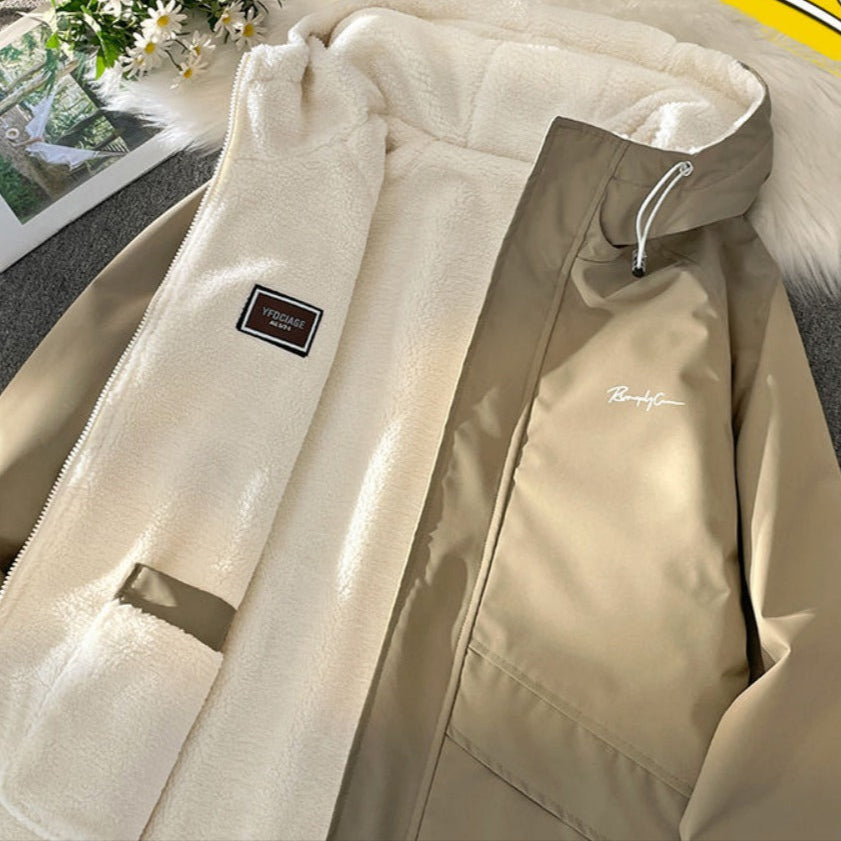 Giacca con cappuccio reversibile con fodera in pile da uomo – Gabriel