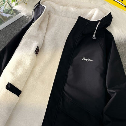 Giacca con cappuccio reversibile con fodera in pile da uomo – Gabriel