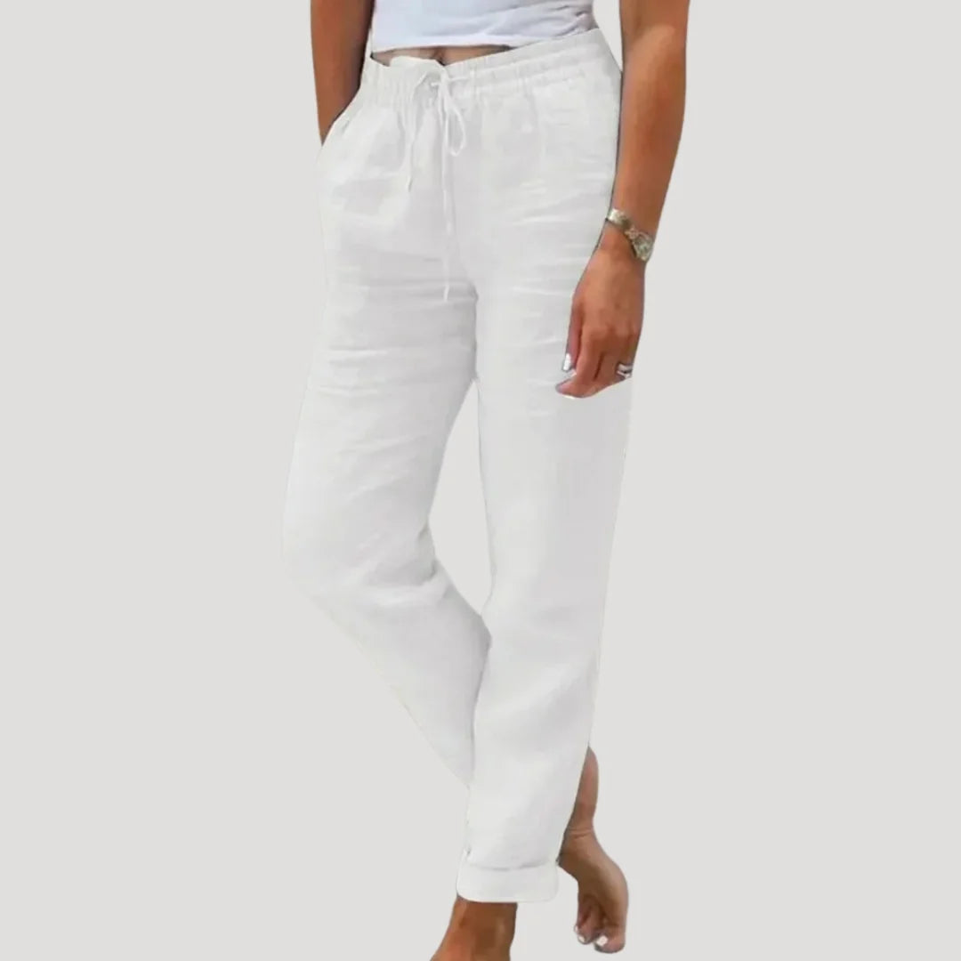 Pantalon d'été avec poches femme | Coupe droite
