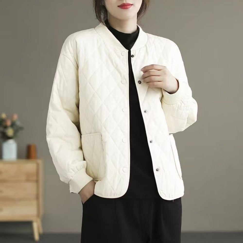 Veste matelassée à boutons et poches pour femmes – Noemi