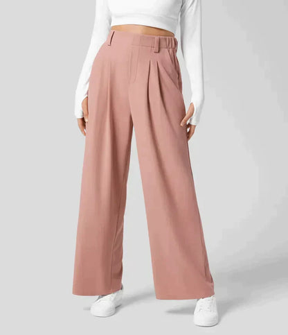 Pantalon d'été taille haute à jambes larges pour femmes