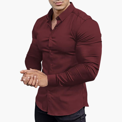Chemise classique homme manches longues | Coupe slim
