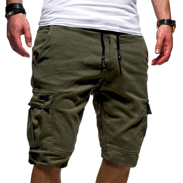 Short cargo décontracté homme avec cordon de serrage | Multiples poches