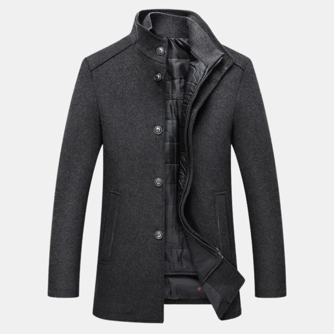 Manteau long homme | Col mao