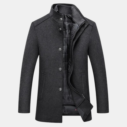Manteau long homme | Col mao