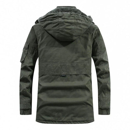 Veste d'hiver longue doublée polaire pour homme