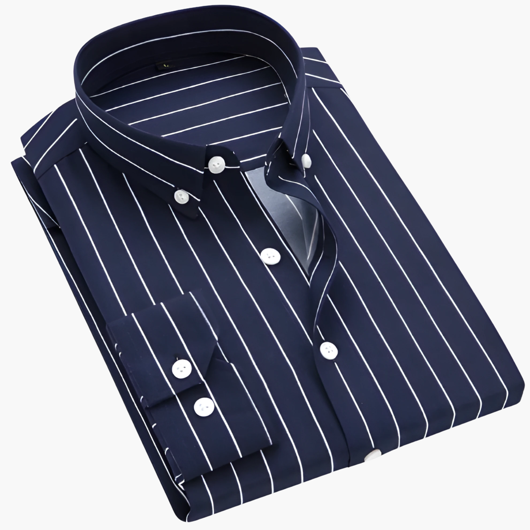 Chemise classique rayée pour homme | Manches longues