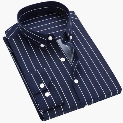 Chemise classique rayée pour homme | Manches longues