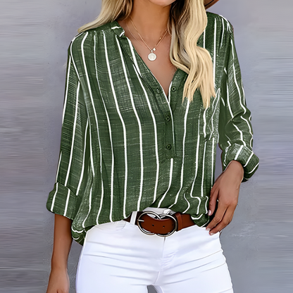Camicia elegante a righe da donna | Manica lunga