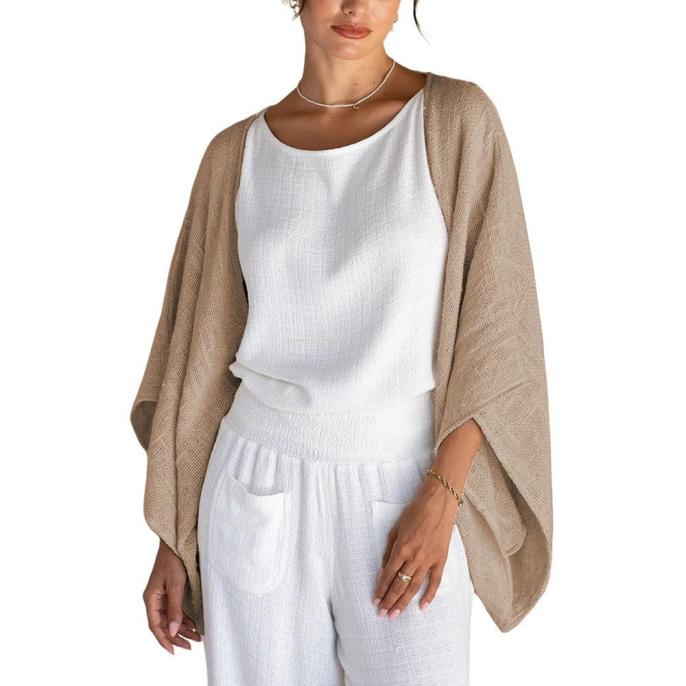 Cardigan tricoté à ouverture devant pour femmes - Fatima