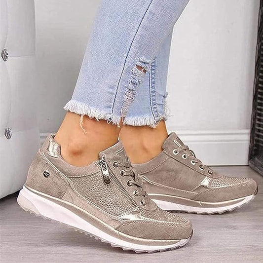 Baskets plateforme tendance femme | Lacets et fermeture éclair