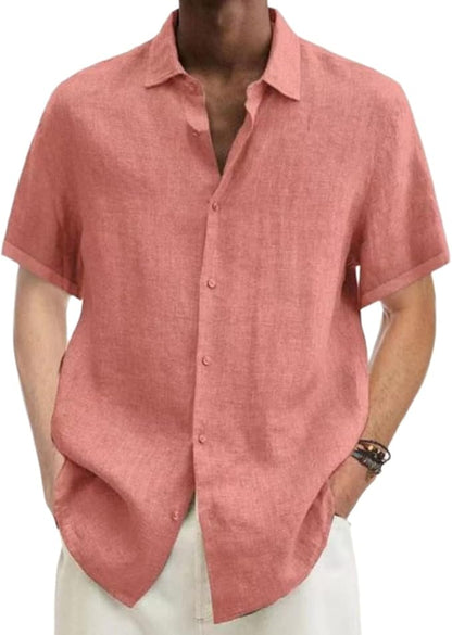 Chemise en lin décontractée homme | Manches courtes