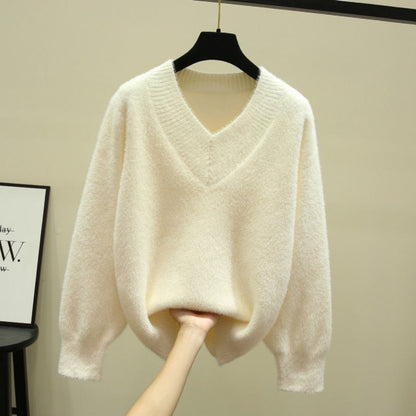 Maglione da donna con scollo a V e maniche lunghe – Rina