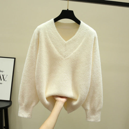 Maglione da donna con scollo a V e maniche lunghe – Rina