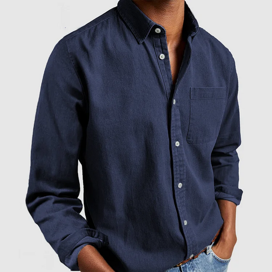 Chemise décontractée à boutons avec poche poitrine pour hommes