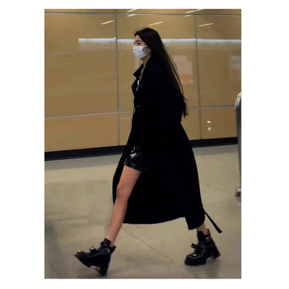 Long trench-coat double boutonnage pour femmes - Clotilde