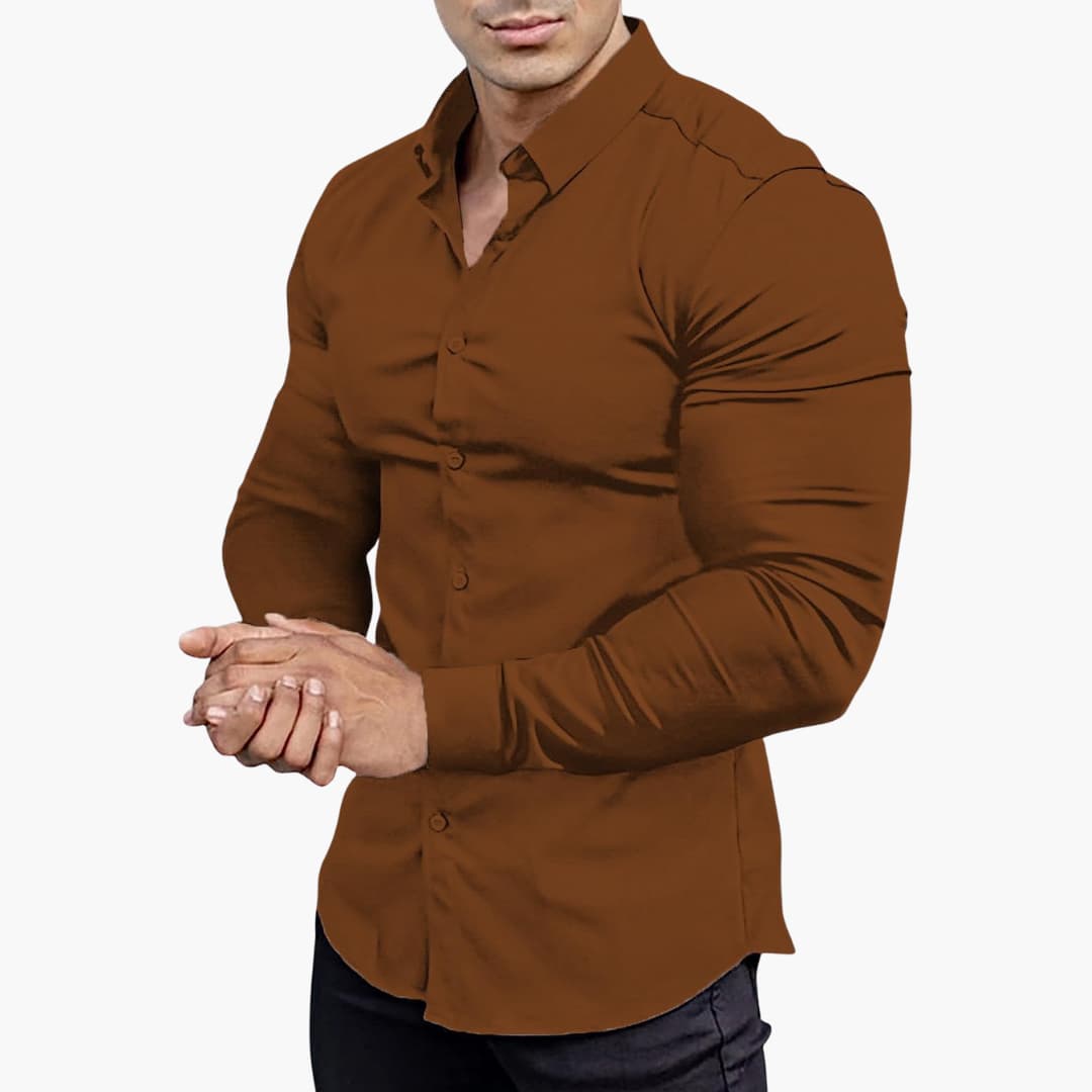 Chemise classique homme manches longues | Coupe slim