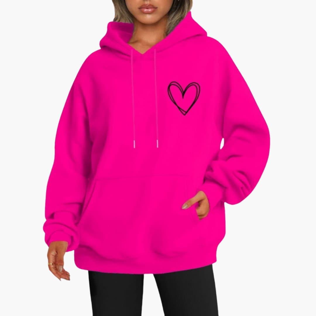 Sweat à capuche femme | Imprimé cœur
