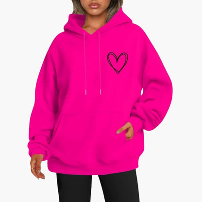 Sweat à capuche femme | Imprimé cœur