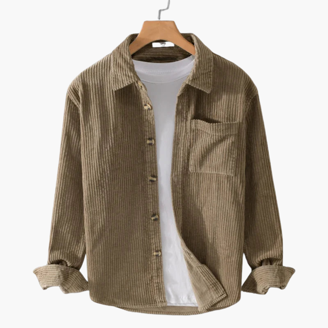 Chemise oversize en velours côtelé homme | Manches longues