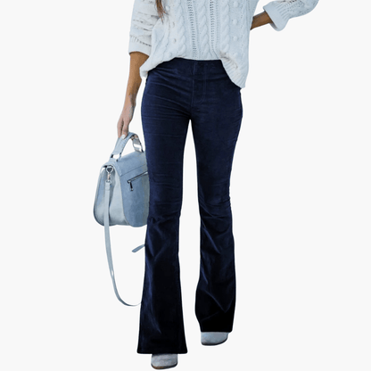 Pantalon en velours côtelé élégant pour femme | Long