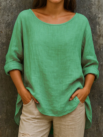 Femme Blouse en lin | Manches longues