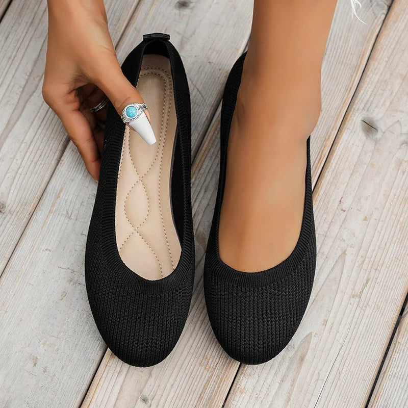 Chaussures plates femme bouts ronds | Enfiler
