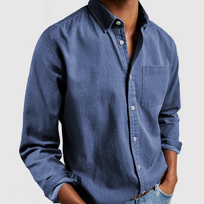 Chemise décontractée à boutons avec poche poitrine pour hommes