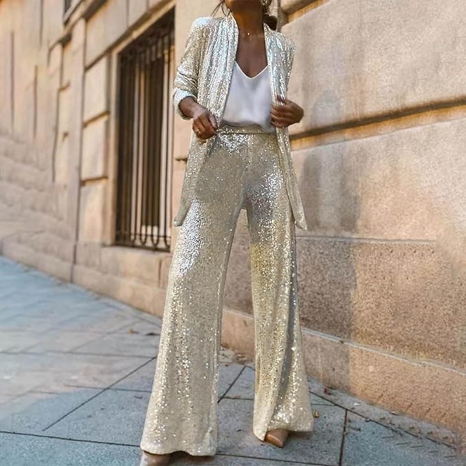 Ensemble tailleur pantalon deux pièces pour femme | Tenue de fête