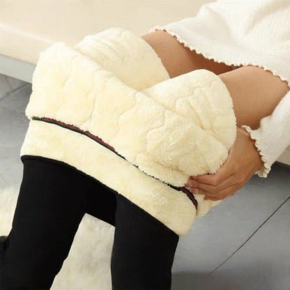 Leggings invernali neri con fodera in pile da donna – Santina