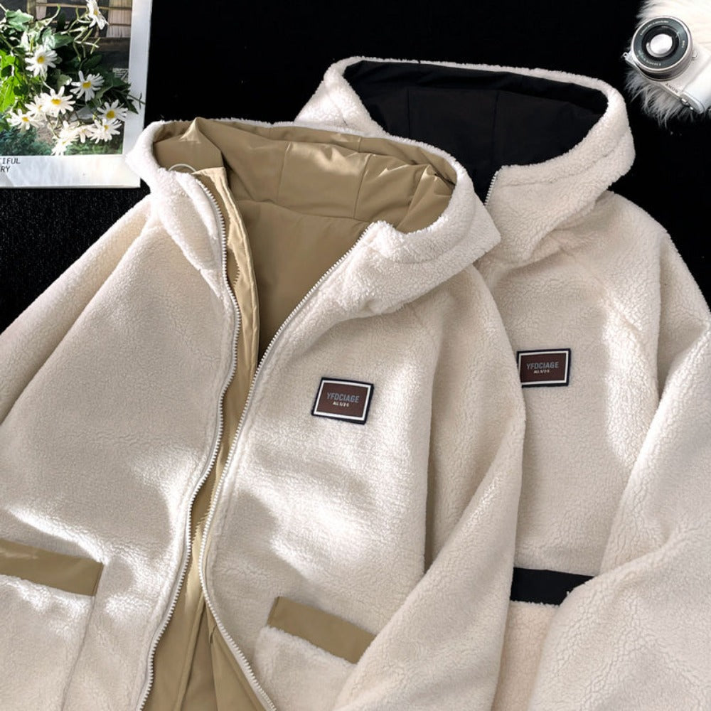 Giacca con cappuccio reversibile con fodera in pile da uomo – Gabriel