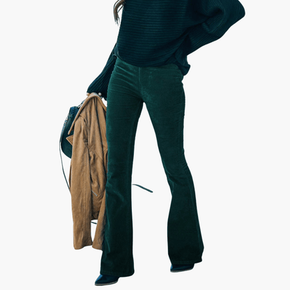 Pantalon en velours côtelé élégant pour femme | Long