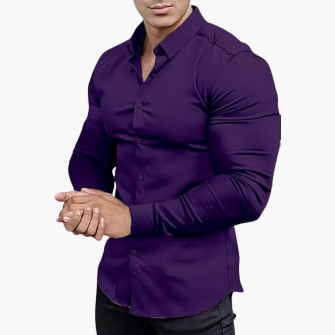 Chemise classique homme manches longues | Coupe slim