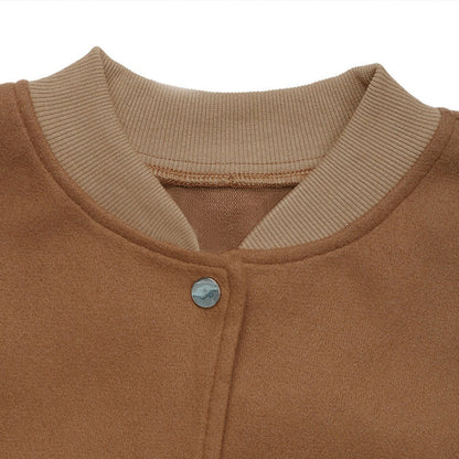 Bomber marron à boutons-pression pour femmes - Santina