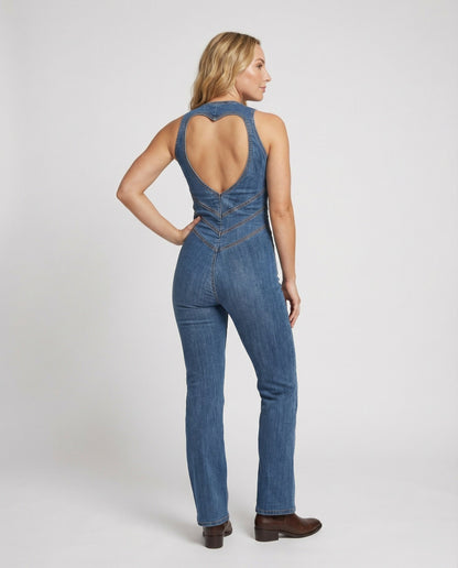 Combinaison sans manches dos nu pour femme | Pantalon évasé